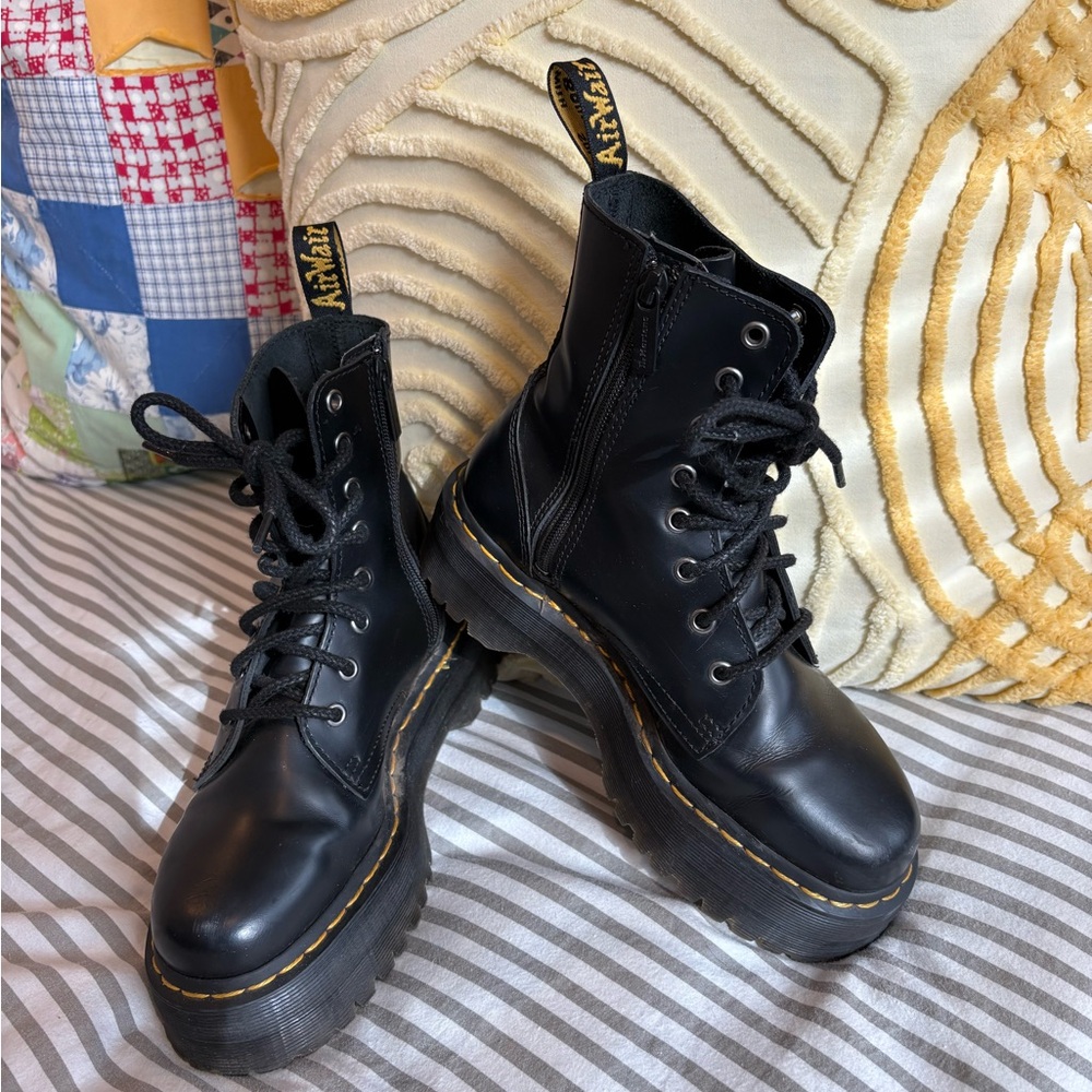 Dr. Martens Black Leather Combat Boots